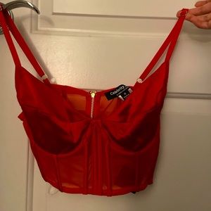 Red bralet crop top